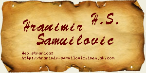 Hranimir Samuilović vizit kartica